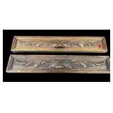 2 ANTIQUE OAK EUROPEAN CARVED WALL PLAQUES
