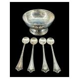 STERLING MASTER SALT AND SALT SPOONS