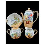 4 PC LOT HAND PAINTED JAPAN PORCELAIN TEA SET