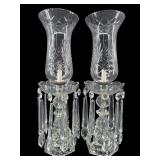 2 MONUMENTAL ANTIQUE CRYSTAL PRISM LAMPS