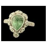 PLATINUM PARAIBA TOURMALINE AND DIAMOND RING