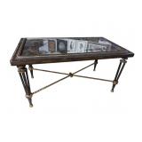 METAL DECORATOR MIRROR TOP COFFEE TABLE