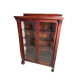 OAK EMPIRE SQUARE GLASS 2 DOOR CHINA CLOSET
