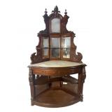 HEAVY CARVED MARBLE TOP VICTORIAN STYLE CORNER