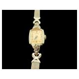 14K HAMILTON RECTANGULAR DIAMOND LADIES WATCH