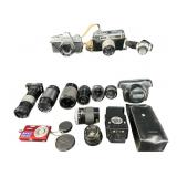 LOT OF 2 VINTAGE CAMERAS AND 8 VINTAGE CAMERA
