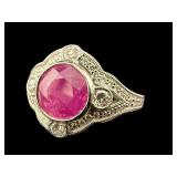 PLATINUM OSCAR FRIEDMAN RARE BURMA SAPPHIRE &