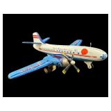 1950's TWA TIN LITHO FRICTION POWERED AIRPLANE