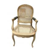 FRENCH CRACKLE FINISH OPEN ARM CHAIR