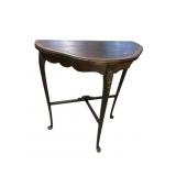 MAHOGANY QUEEN ANNE CARVED HALF TABLE