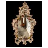 CAPODIMONTE ORNATE PORCELAIN MIRROR