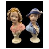 PR OF PINKY & BLUE BOY CHALK BUSTS