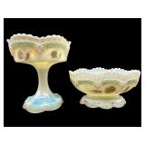 2 PC LOT ANTIQUE NORTHWOOD CHRYSANTHEMUM SPRIG