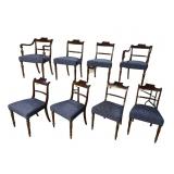 8 SOLID MAHOGANY TURNED LEG 19TH CENTURY CHAIRS