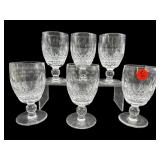 6 WATERFORD CRYSTAL COLLEEN SHORT STEM CLARET