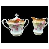 2 PC LOT R.S. PRUSSIA HAND PAINTED CREAMER AND