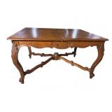 FRENCH OAK STRETCHER BASE DINING ROOM TABLE