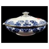 DENFORD BISTO ENGLAND FLOW BLUE COVERED DISH