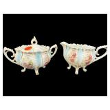 ANTIQUE R.S PRUSSIA HAND PAINTED SUGAR & CREAMER