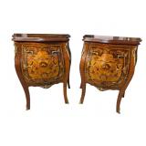 TWO 3 DRAWER INLAID FRENCH COMMODES