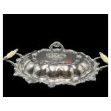 ANTIQUE SILVERPLATE LARGE COVERED SERVING DISH