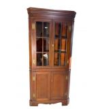 CRAFTIQUE SOLID MAHOGANY CORNER CUPBOARD