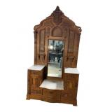 RARE MODEL WALNUT VICTORIAN DROP CENTER DRESSER