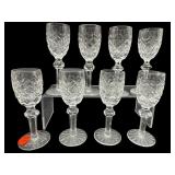 8 WATERFORD CRYSTAL POWERSCOURT CLARET WINE STEMS