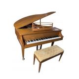 WALNUT KIMBALL BABY GRAND PIANO