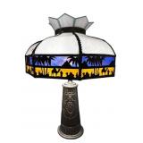 ANTIQUE SLAG GLASS TABLE LAMP