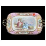 ANTIQUE SEVRES PORCELAIN COURTING LOVERS TRAY