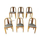 6 ALL BURLED MCM CHAIRS