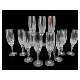 SET OF 11 GORHAM LADY ANNE FLUTED CHAMPAGNE STEMS