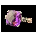10K AMETHYST AND CZ RING