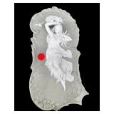 LARGE GREEN JASPERWARE PORCELAIN WALL PLAQUE