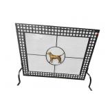 IRON DOG DECORATED FIRE SCREEN