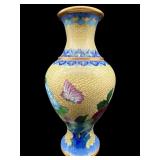 10.5 INCH YELLOW CLOISONNE VASE