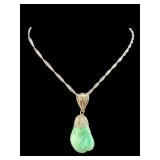 VINTAGE STERLING SILVER TURQUOISE PENDANT NECKLACE