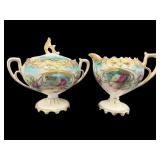 ANTIQUE R.S PRUSSIA HAND PAINTED CREAMER & SUGAR