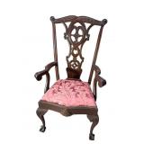 ANTIQUE HIGH BACK ARM CHAIR