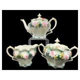 ANTIQUE R.S PRUSSIA 3 PC HAND PAINTED TEA SET