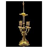 ANTIQUE 2 LIGHT BRASS CANDELABRA TABLE LAMP