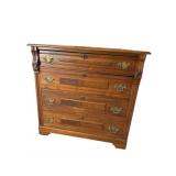 WALNUT EASTLAKE 4 DRAWER CHEST