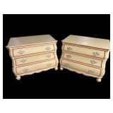 2 PAINT DECORATED OVERSIZED BOMBAY FORMED NIGHT