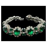 1950ï¿½S GREEN RHINESTONE BRACELET