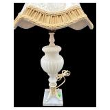 SATIN GLASS ORNATE TABLE LAMP