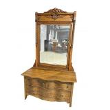 CLEAN OAK BARLEY TWIST LOW DRESSER WITH MIRROR