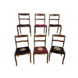 6 WALNUT BENBOW FURNITURE NEEDLEPOINT CHAIRS