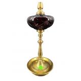 RUBY CUT TO CLEAR AND BRASS LAMP
