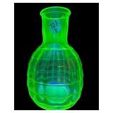 ANCHOR HOCKING BLOCK OPTIC GREEN URANIUM GLASS
